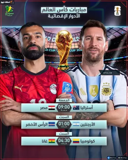 مباريات اليوم في المونديال | حلم الفراعنة مستمر والتانجو يطارد الحفاظ على اللقب