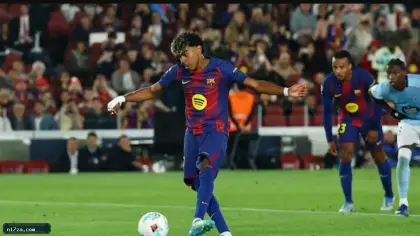 فيديو| شاهد ملخص الشوط الأول من مباراة برشلونة وراسينج بالدوري الإسباني