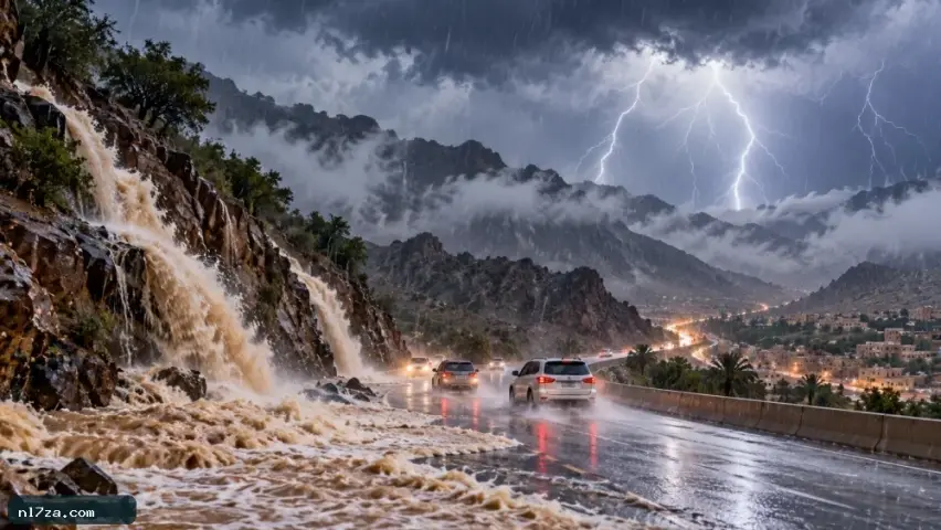 الأرصاد تتوقع أمطار غزيرة وسيول وبرد على أربع مناطق
