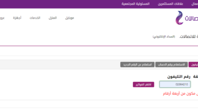 فاتورة التليفون الارضي