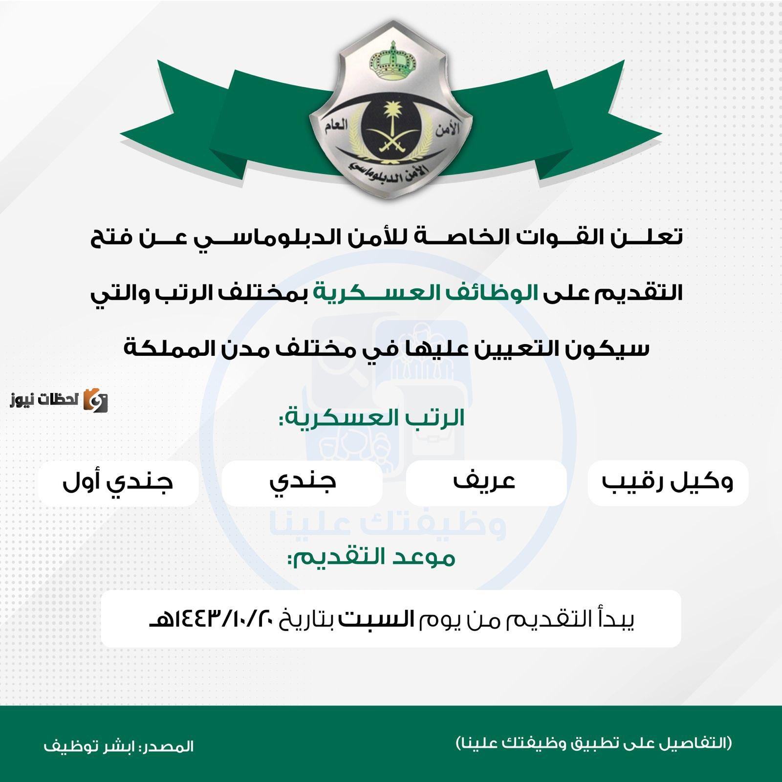 الشروط الخاصة بالتقديم في الأمن البيئي من خلال منصة أبشر لعام 1444