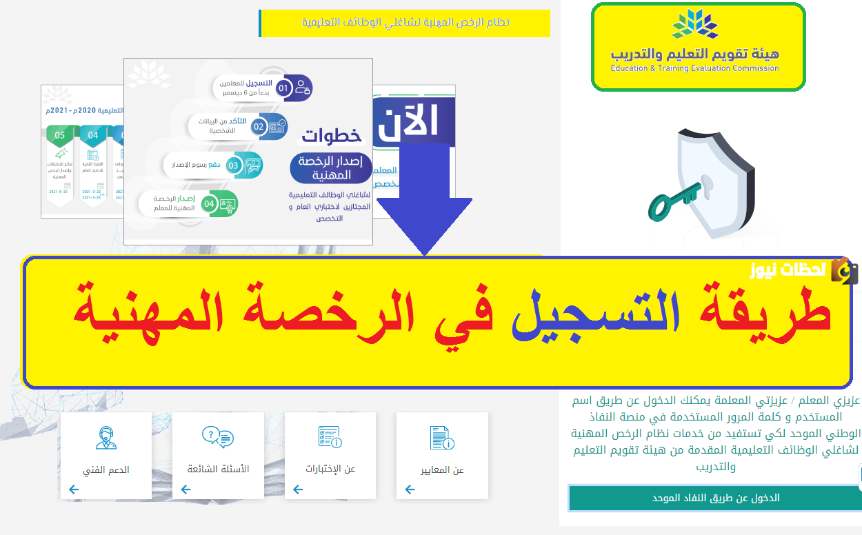 تسجيل المعلمين في اختبار الرخصة المهنية 1446