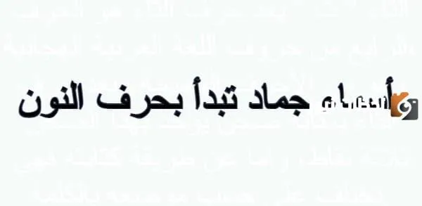 اسم جماد بحرف النون