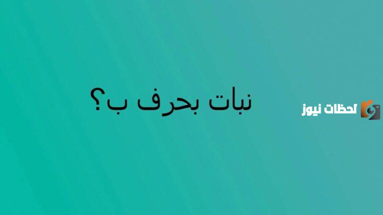 اسم نبات بحرف الباء