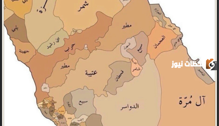 خريطة توزيع القبائل العربية قبل الإسلام