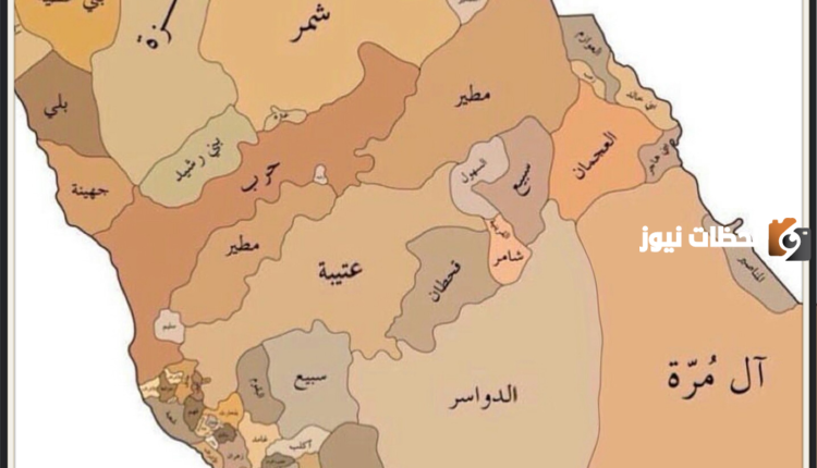 خريطة توزيع القبائل العربية قبل الإسلام
