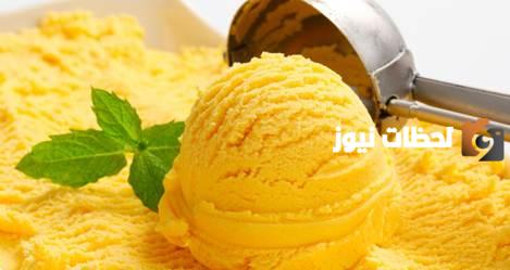 طريقة عمل ايس كريم مانجو سهل بالصور