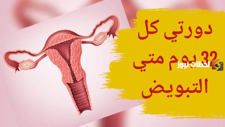 الدورة كل 32 يوم متى التبويض؟