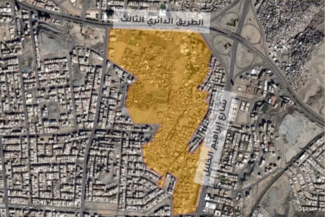 خريطة إزالة الأحياء العشوائية في مدينة جدة