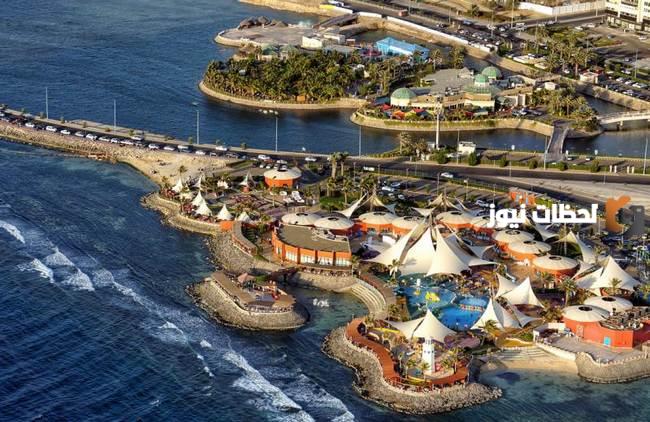 موقع جزيرة الشراع بالتحديد في جدة