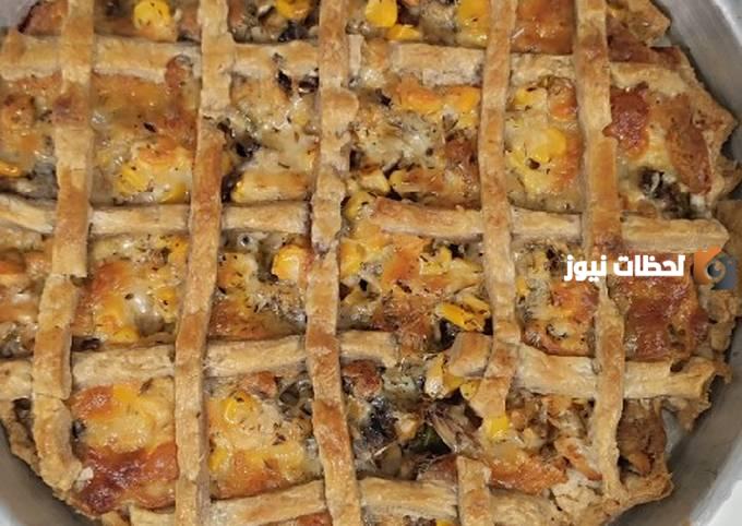 فطيرة الدجاج بالبف باستري