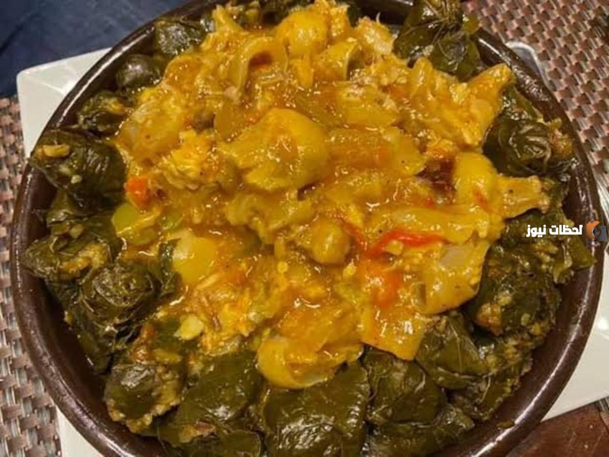 يشرفك في أي عزومة.. طريقة عمل طاجن محشي ورق العنب بالكوارع لإفطار رمضان