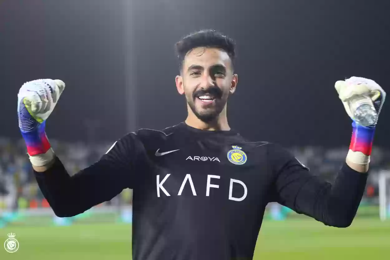 نواف العقيدي حارسًا للنصر في كلاسيكو الأهلي