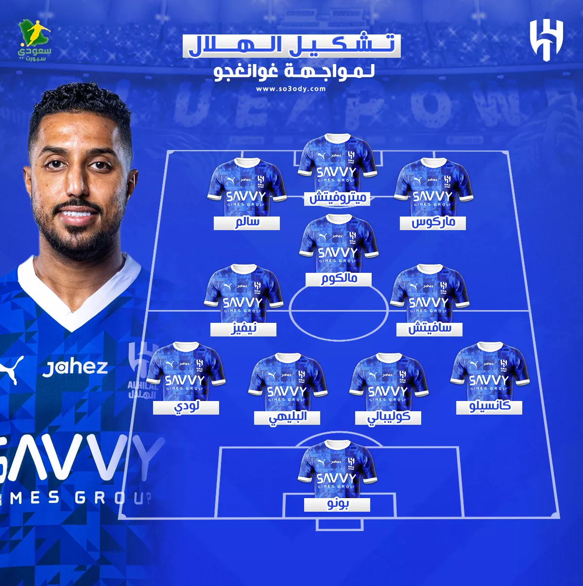 ترتيب الهلال الرسمي لمواجهة غوانغجو في دوري أبطال آسيا: قوة هجومية كاملة