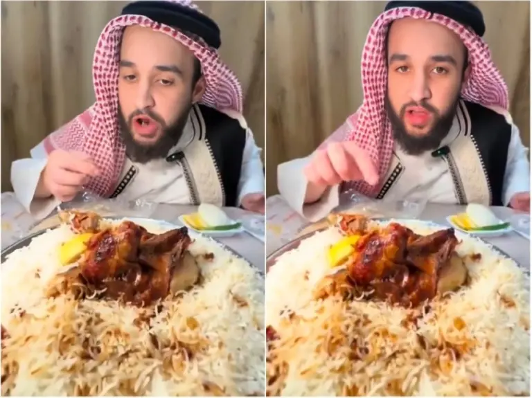 تيكتوكر شهير يثير الجدل بعد تذوقه "كبسة دجا