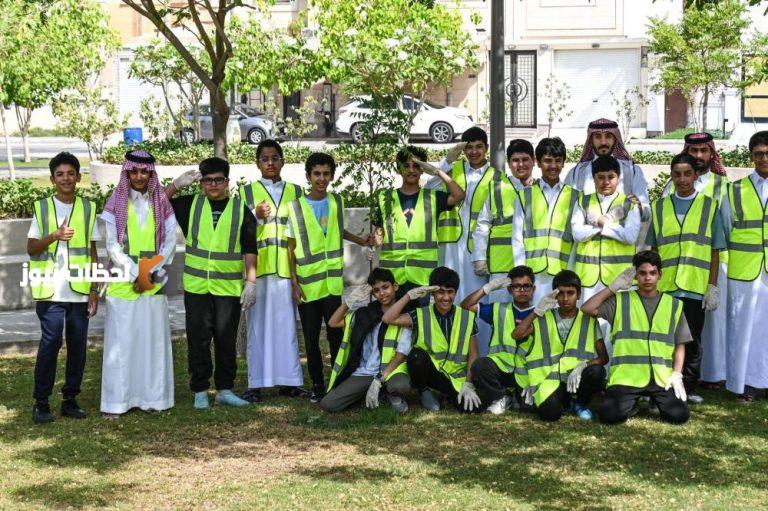طلاب المدارس يساهمون في غرس الأشجار بحديقة السديم بالظهران