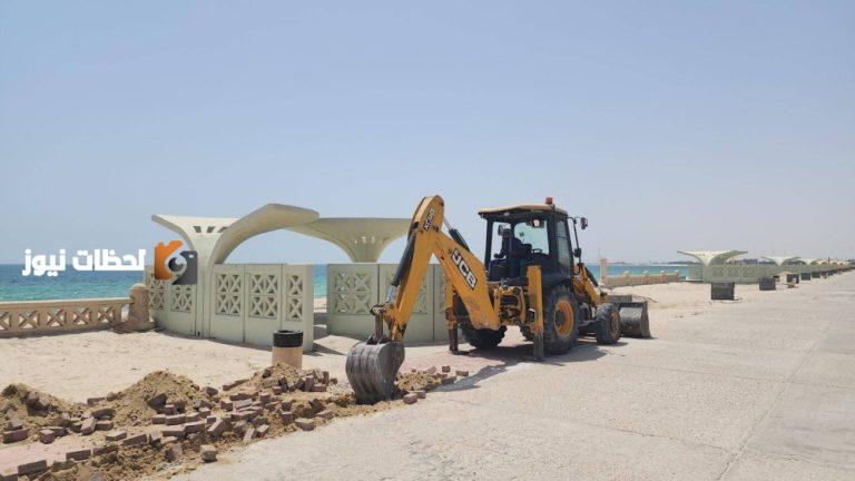 أعمال صيانة وتطوير الواجهة البحرية بالخفجي تفوق الـ3 كيلومترات