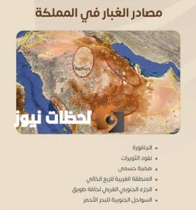 أهم المناطق ومصادر نشوء الغبار في المملكة