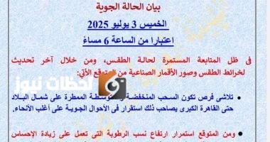 الأرصاد: تراجع احتمالية السحب الممطرة في شمال البلاد والقاهرة الكبرى واستقرار حالة الطقس