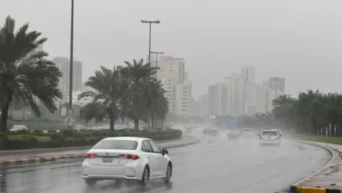 رياح نشطة وأمطار رعدية