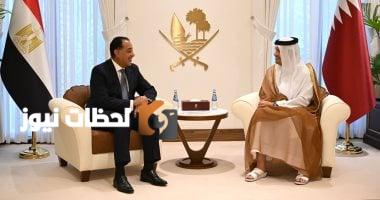 رئيس الوزراء يناقش تعزيز الاستثمارات المشتركة مع نظيره القطري