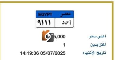 لوحة "أسد - 9111" الأرخص في المزاد للسيارات المميزة.. اكتشف سعرها