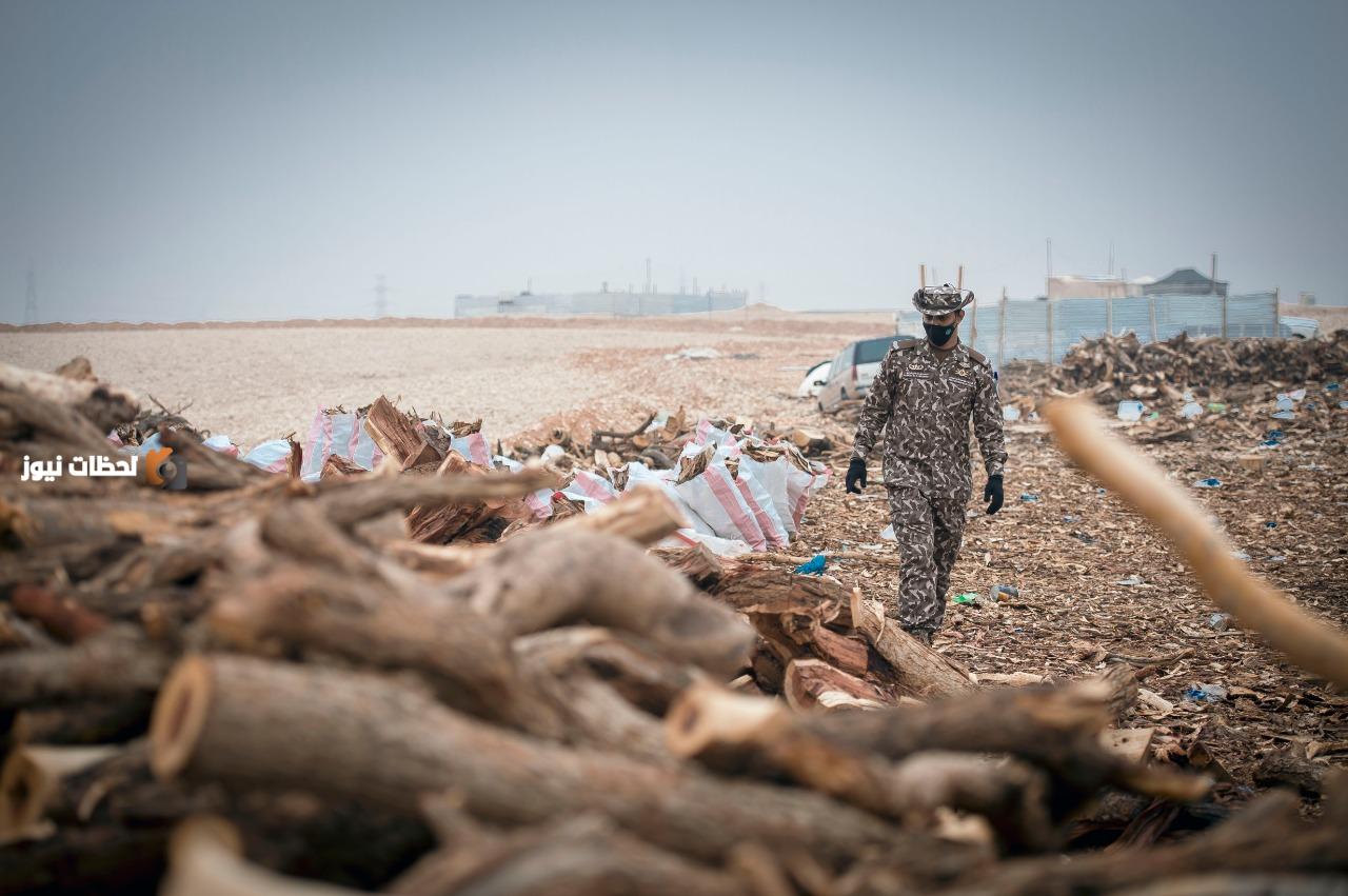 مواطن ينقل حطب محلي في الرياض ويخالف الانظمة البيئية المعمول بها