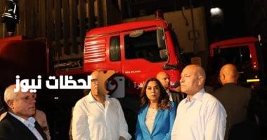 وزيرة التنمية المحلية تتابع مع محافظ القاهرة جهود إخماد حريق سنترال رمسيس