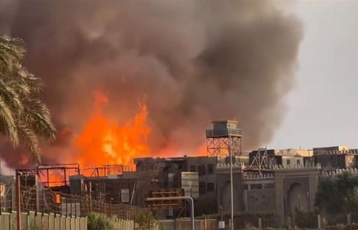 حريق هائل في مدينة الإنتاج الإعلامي وإيقاف تصوير فيلم "الحب كله"