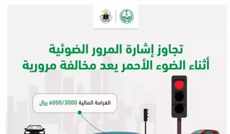 كم تبلغ غرامة قطع الإشارة